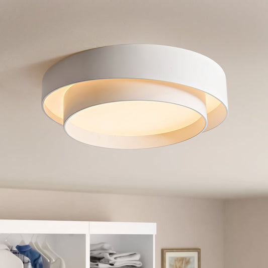 LED Plafondlamp Rond Concentric Rings Metaal Wit Grijs Zwart 39cm Modern