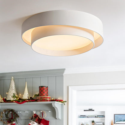 LED Plafondlamp Rond Concentric Rings Metaal Wit Grijs Zwart 39cm Modern