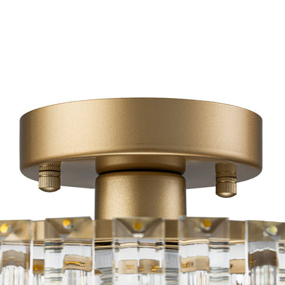 Plafondlamp Kristal Messing Mid-Century Dimbaar 27cm Slaapkamer Hal Entree Luxe