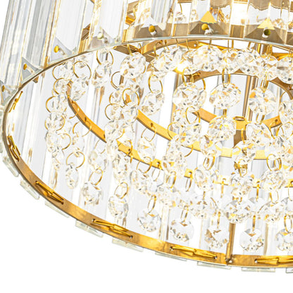 Plafondlamp Kristal Messing Mid-Century Dimbaar 27cm Slaapkamer Hal Entree Luxe