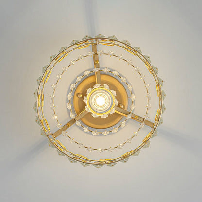 Plafondlamp Kristal Messing Mid-Century Dimbaar 27cm Slaapkamer Hal Entree Luxe