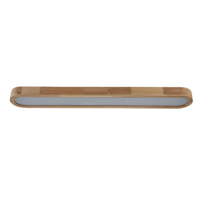 Plafondlamp Ovaal LED Houtlook Dimbaar Afstandsbediening 95cm Keuken Woonkamer Modern
