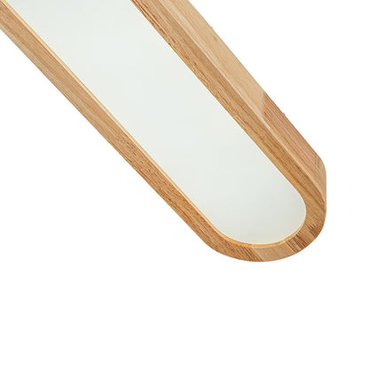 Plafondlamp Ovaal LED Houtlook Dimbaar Afstandsbediening 95cm Keuken Woonkamer Modern