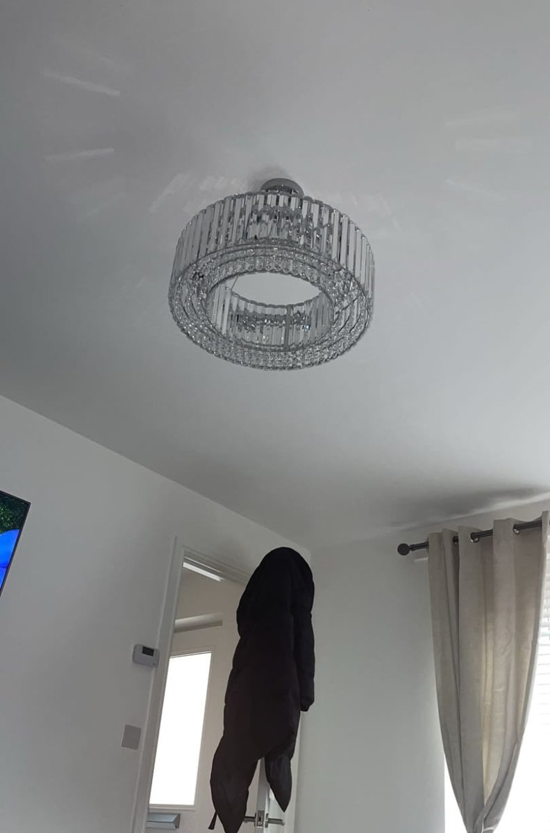 Kristallen Kroonluchter Rond 6-Lichts Metaal Chroom Zwart Messing 50cm Plafondlamp