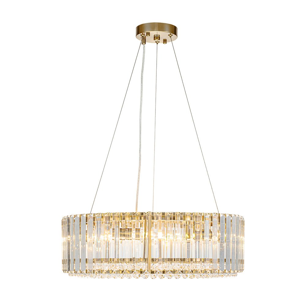 Kristallen Kroonluchter Rond 6-Lichts Metaal Chroom Zwart Messing 50cm Plafondlamp