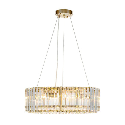Kristallen Kroonluchter Rond 6-Lichts Metaal Chroom Zwart Messing 50cm Plafondlamp