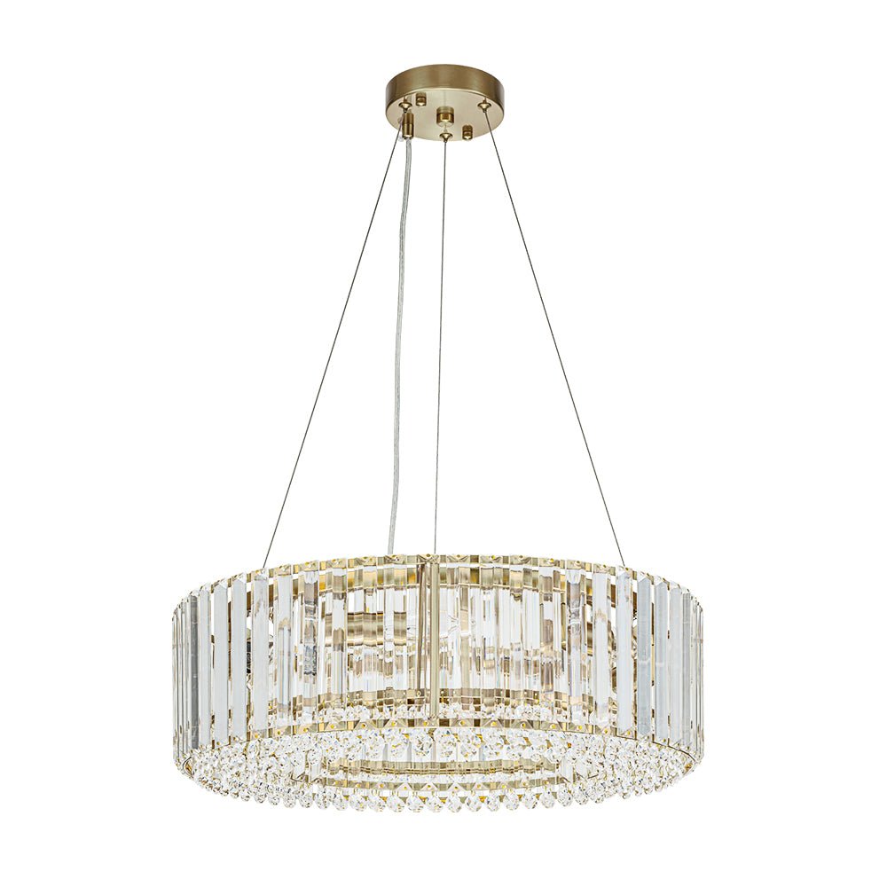 Kristallen Kroonluchter Rond 6-Lichts Metaal Chroom Zwart Messing 50cm Plafondlamp