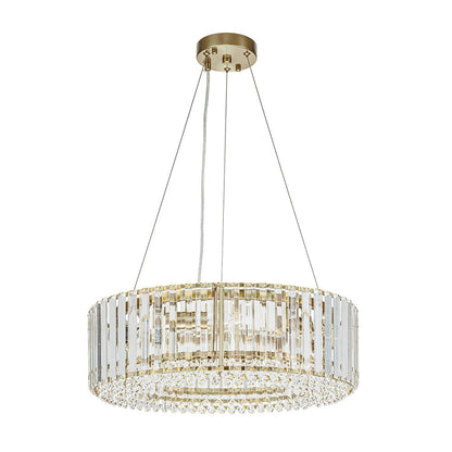 Kristallen Kroonluchter Rond 6-Lichts Metaal Chroom Zwart Messing 50cm Plafondlamp