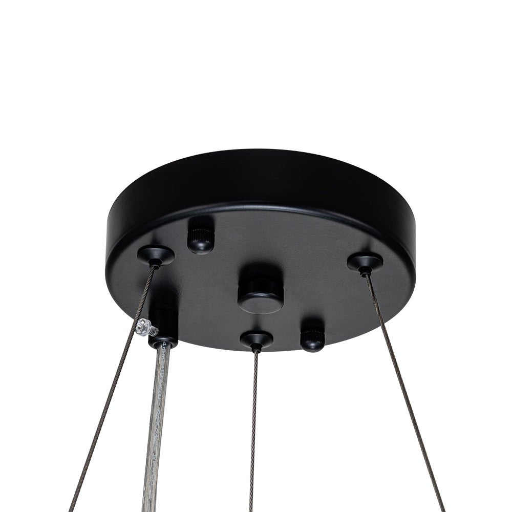 Kristallen Kroonluchter Rond 6-Lichts Metaal Chroom Zwart Messing 50cm Plafondlamp