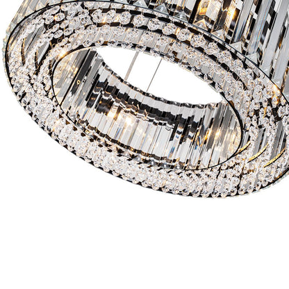 Kristallen Kroonluchter Rond 6-Lichts Metaal Chroom Zwart Messing 50cm Plafondlamp
