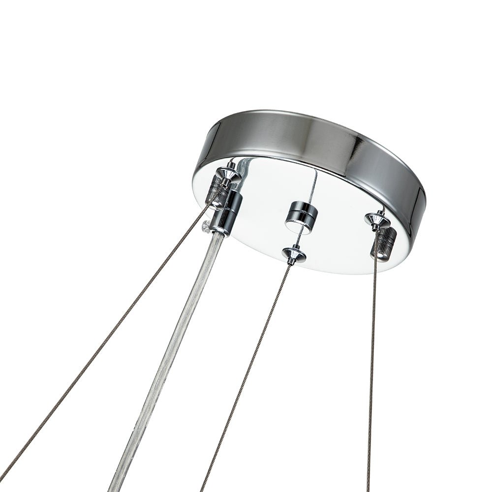 Kristallen Kroonluchter Rond 6-Lichts Metaal Chroom Zwart Messing 50cm Plafondlamp