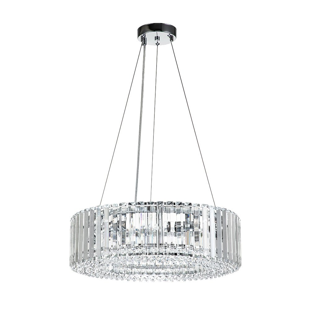 Kristallen Kroonluchter Rond 6-Lichts Metaal Chroom Zwart Messing 50cm Plafondlamp