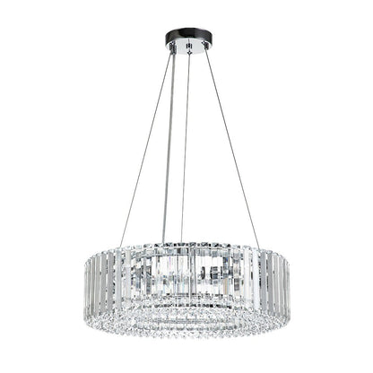 Kristallen Kroonluchter Rond 6-Lichts Metaal Chroom Zwart Messing 50cm Plafondlamp
