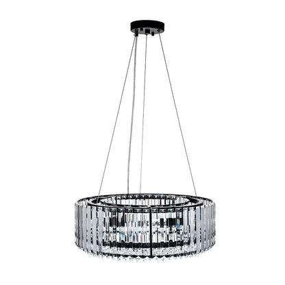 Kristallen Kroonluchter Rond 6-Lichts Metaal Chroom Zwart Messing 50cm Plafondlamp