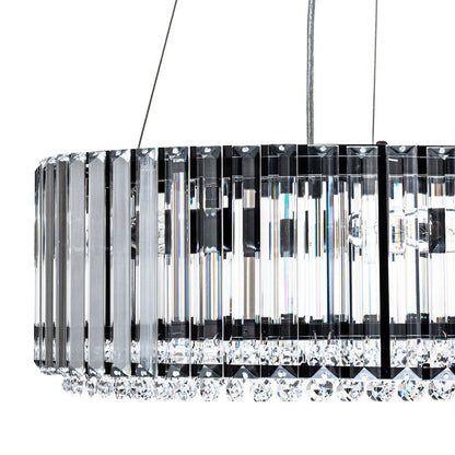 Kristallen Kroonluchter Rond 6-Lichts Metaal Chroom Zwart Messing 50cm Plafondlamp