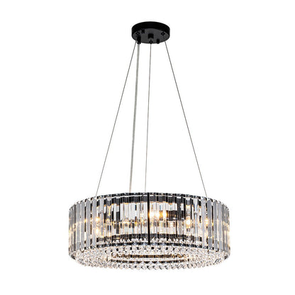 Kristallen Kroonluchter Rond 6-Lichts Metaal Chroom Zwart Messing 50cm Plafondlamp