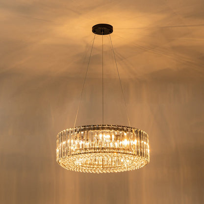 Kristallen Kroonluchter Rond 6-Lichts Metaal Chroom Zwart Messing 50cm Plafondlamp