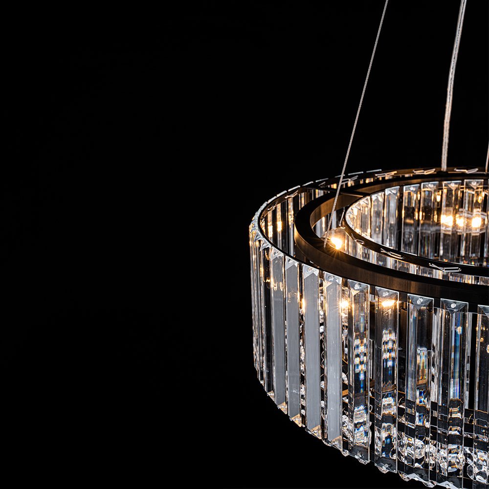Kristallen Kroonluchter Rond 6-Lichts Metaal Chroom Zwart Messing 50cm Plafondlamp