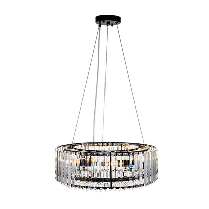 Kristallen Kroonluchter Rond 6-Lichts Metaal Chroom Zwart Messing 50cm Plafondlamp