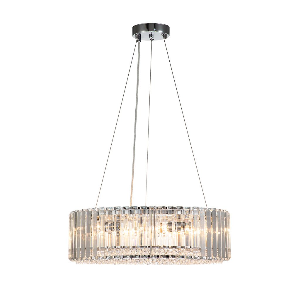 Kristallen Kroonluchter Rond 6-Lichts Metaal Chroom Zwart Messing 50cm Plafondlamp