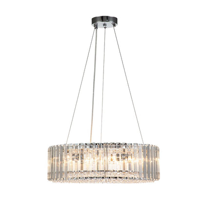 Kristallen Kroonluchter Rond 6-Lichts Metaal Chroom Zwart Messing 50cm Plafondlamp