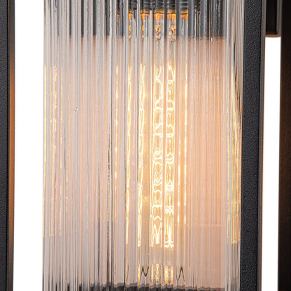 Buitenlamp Wandlamp Lantaarn Zwart Metaal IP23 32cm Voordeur Tuin Modern