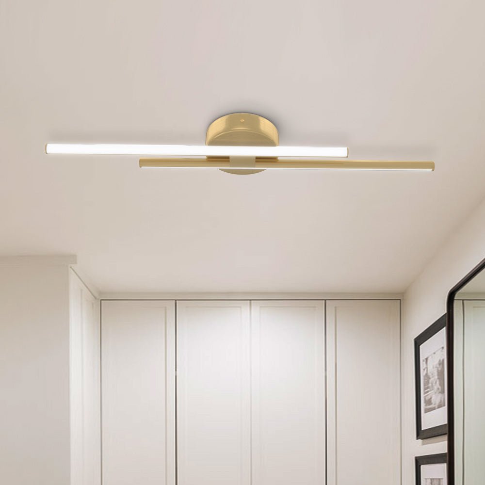 Plafondlamp LED Strip 12W Koel Wit Zwart Messing Nikkel 60-80cm Keuken Modern