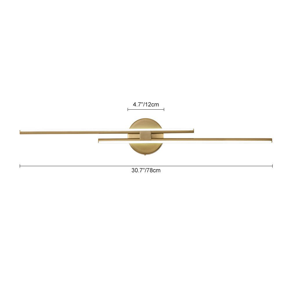 Plafondlamp LED Strip 12W Koel Wit Zwart Messing Nikkel 60-80cm Keuken Modern