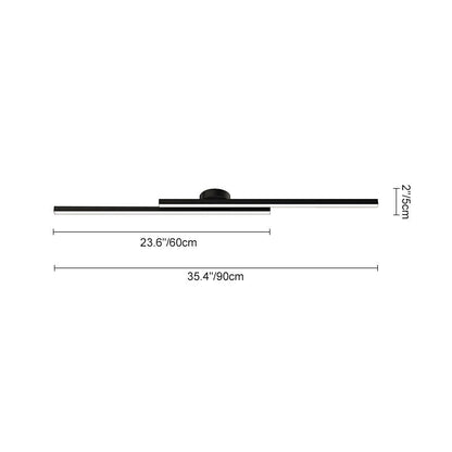 Moderne zwarte LED wandlamp met dubbele lichtstrip – minimalistische badkamer en hal verlichting 90 cm