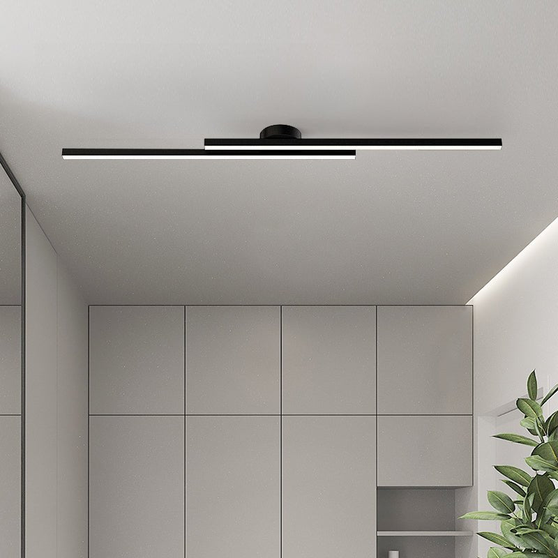 Moderne zwarte LED wandlamp met dubbele lichtstrip – minimalistische badkamer en hal verlichting 90 cm