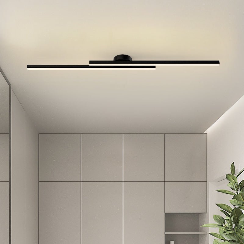 Moderne zwarte LED wandlamp met dubbele lichtstrip – minimalistische badkamer en hal verlichting 90 cm