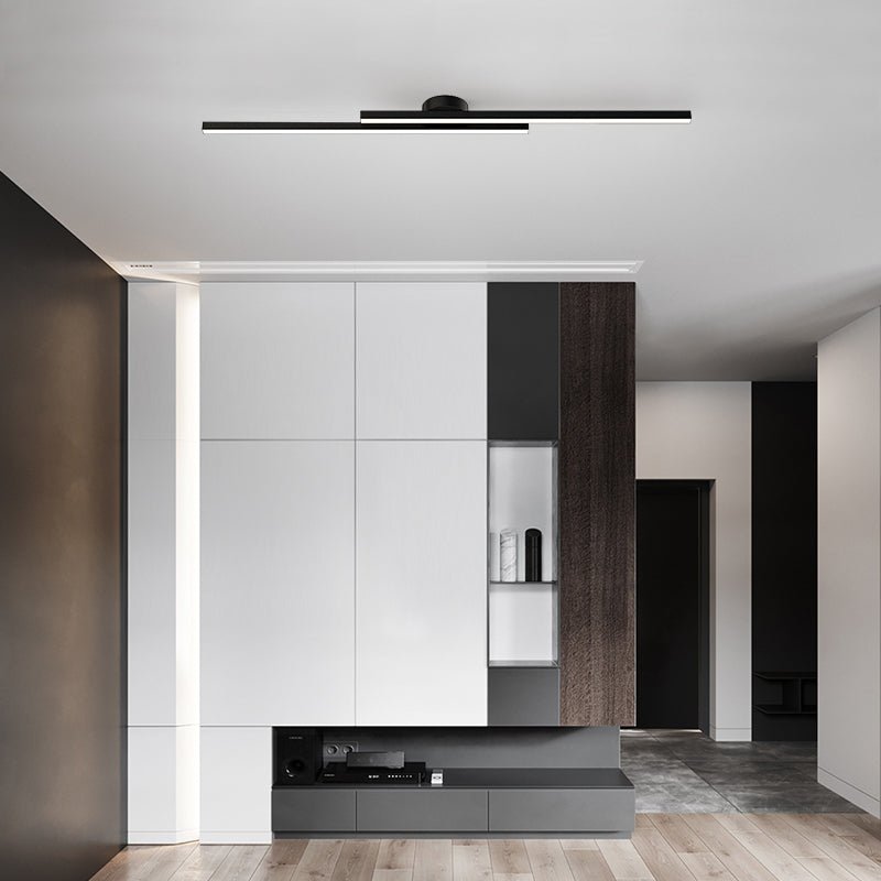 Moderne zwarte LED wandlamp met dubbele lichtstrip – minimalistische badkamer en hal verlichting 90 cm