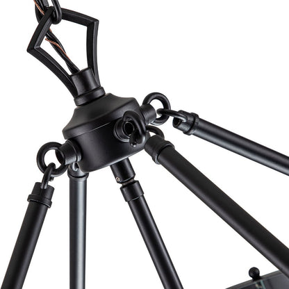 Hanglamp Lantaarn Cilinder Glas 4-Lichts Zwart Chroom 45cm Eetkamer Keukeneiland Dimbaar