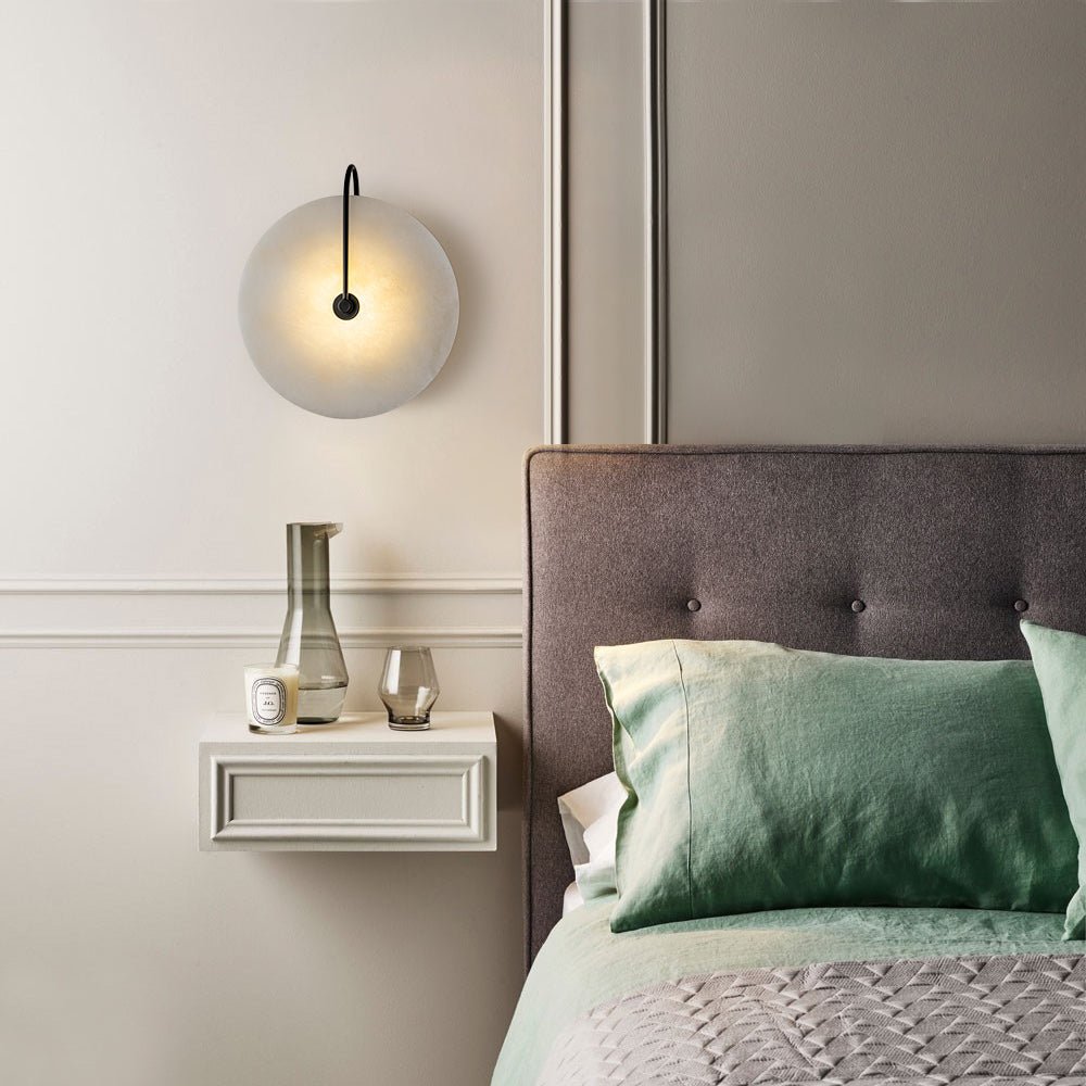 Wandlamp Marmer Rond LED 5W Zwart Wit 25cm Slaapkamer Hal Woonkamer Mid-Century