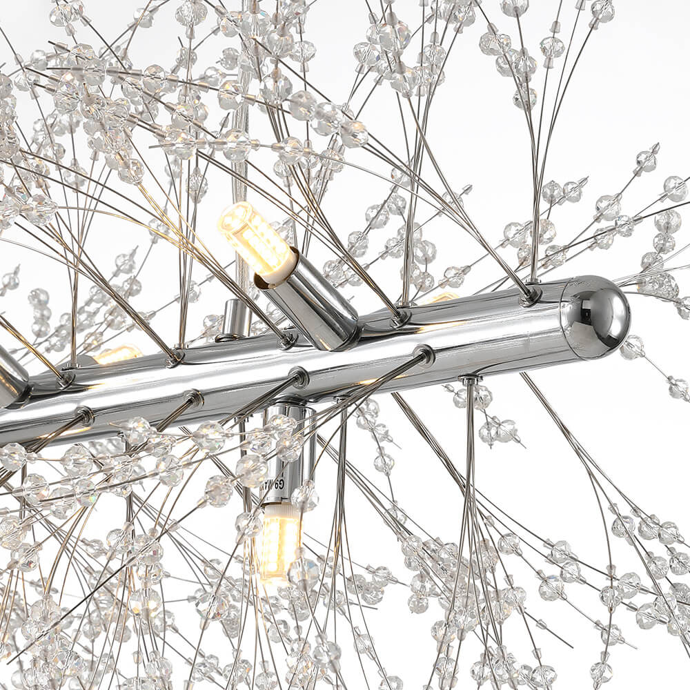 Luxe lineaire kristallen hanglamp met 12 lichtpunten in goud of chroom – moderne eilandverlichting 92 cm