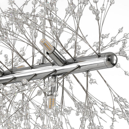 Luxe lineaire kristallen hanglamp met 12 lichtpunten in goud of chroom – moderne eilandverlichting 92 cm