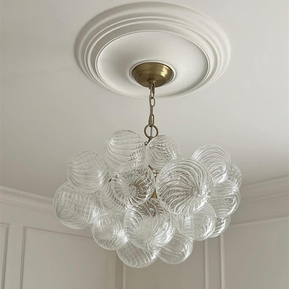 Luxe cluster kroonluchter met glazen bubbels in messing – moderne hanglamp met 3 of 8 lichtpunten