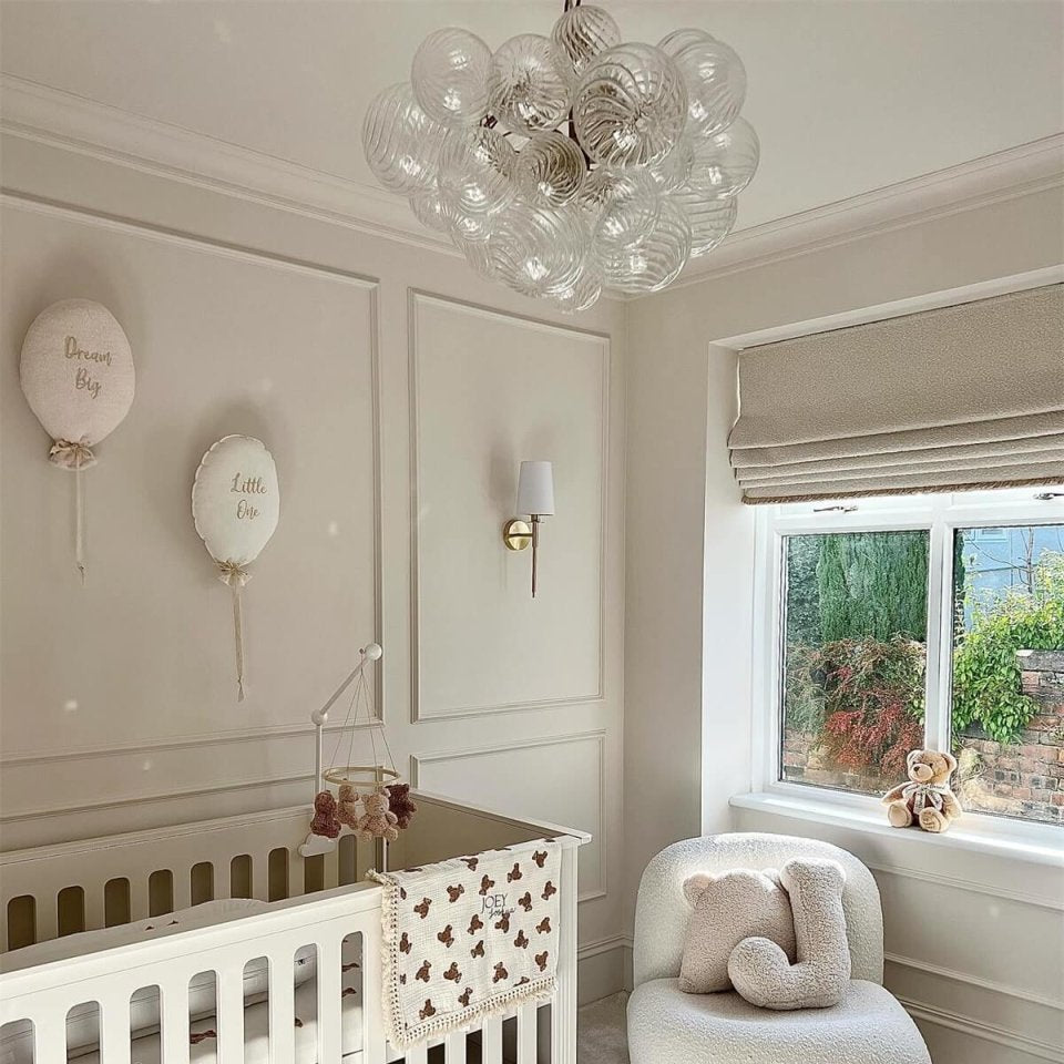 Luxe cluster kroonluchter met glazen bubbels in messing – moderne hanglamp met 3 of 8 lichtpunten