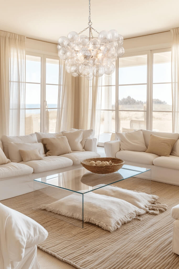 Luxe cluster kroonluchter met glazen bubbels in messing – moderne hanglamp met 3 of 8 lichtpunten