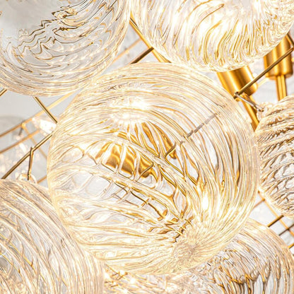 Luxe cluster kroonluchter met glazen bubbels in messing – moderne hanglamp met 3 of 8 lichtpunten