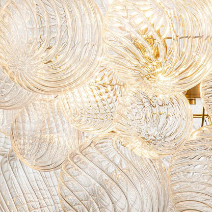 Luxe cluster kroonluchter met glazen bubbels in messing – moderne hanglamp met 3 of 8 lichtpunten