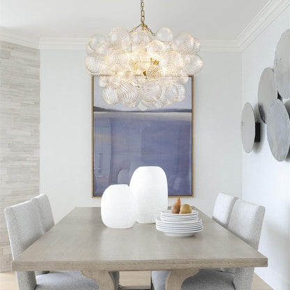 Luxe cluster kroonluchter met glazen bubbels in messing – moderne hanglamp met 3 of 8 lichtpunten