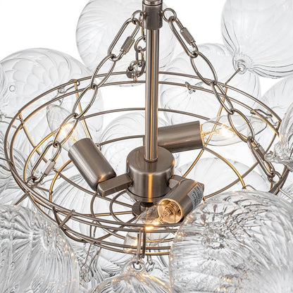 Luxe cluster kroonluchter met glazen bubbels in messing – moderne hanglamp met 3 of 8 lichtpunten