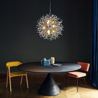 Sputnik Kroonluchter Dandelion Metaal Goud Chroom 12/16 Lichts 60cm Plafondlamp Modern