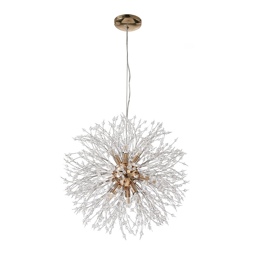 Sputnik Kroonluchter Dandelion Metaal Goud Chroom 12/16 Lichts 60cm Plafondlamp Modern