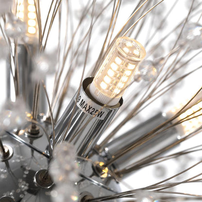Sputnik Kroonluchter Dandelion Metaal Goud Chroom 12/16 Lichts 60cm Plafondlamp Modern