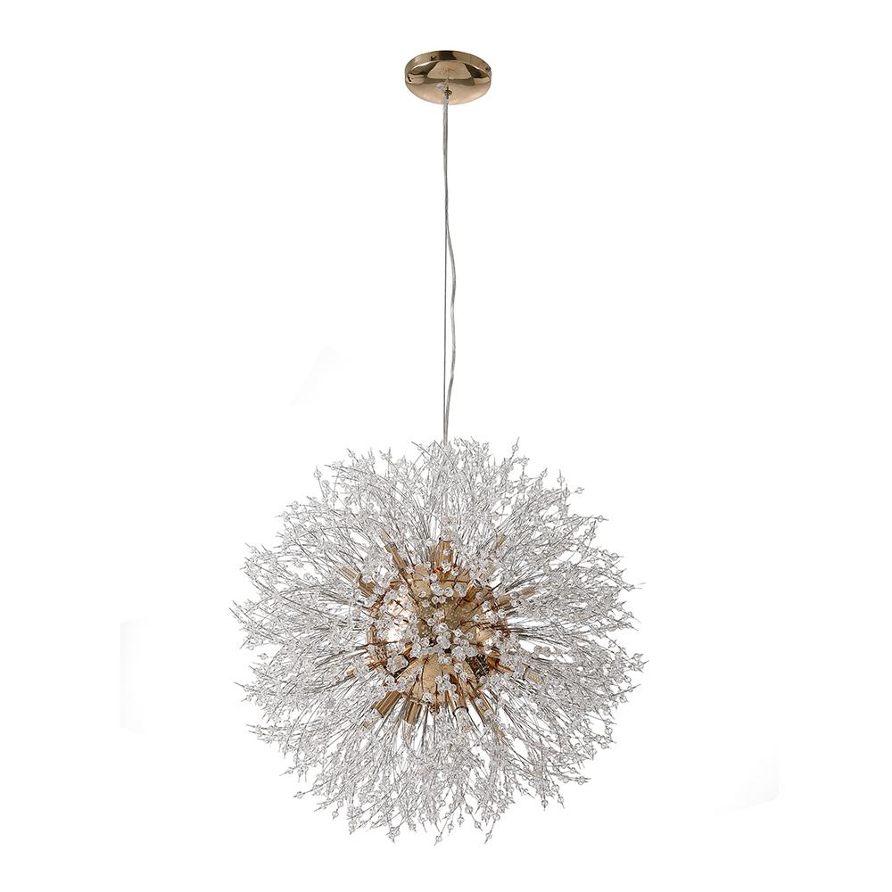 Sputnik Kroonluchter Dandelion Metaal Goud Chroom 12/16 Lichts 60cm Plafondlamp Modern