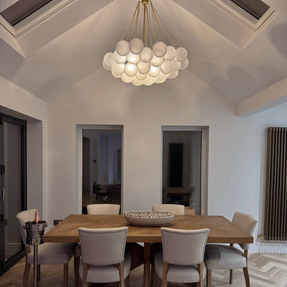 Moderne cluster hanglamp met glazen bubbels in zwart of messing – 3 lichts design kroonluchter 40 of 80 cm