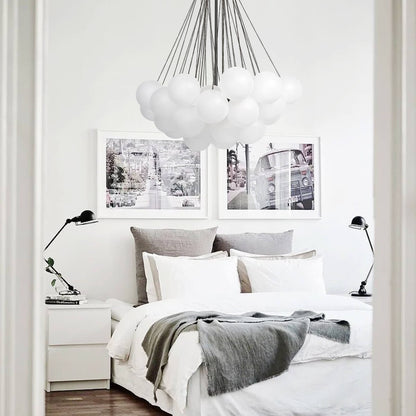 Moderne cluster hanglamp met glazen bubbels in zwart of messing – 3 lichts design kroonluchter 40 of 80 cm