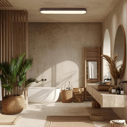 Plafondlamp Ovaal LED Houtlook Metaal 65-90cm Warm Wit Koel Wit Woonkamer Slaapkamer